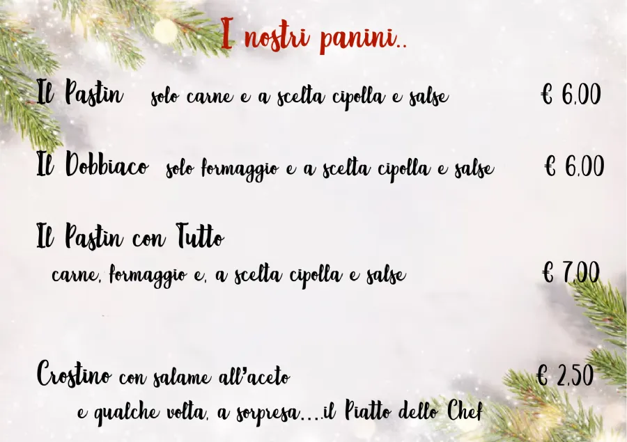 Listino online : Menu Listino prezzi  Bar Maja Bibione